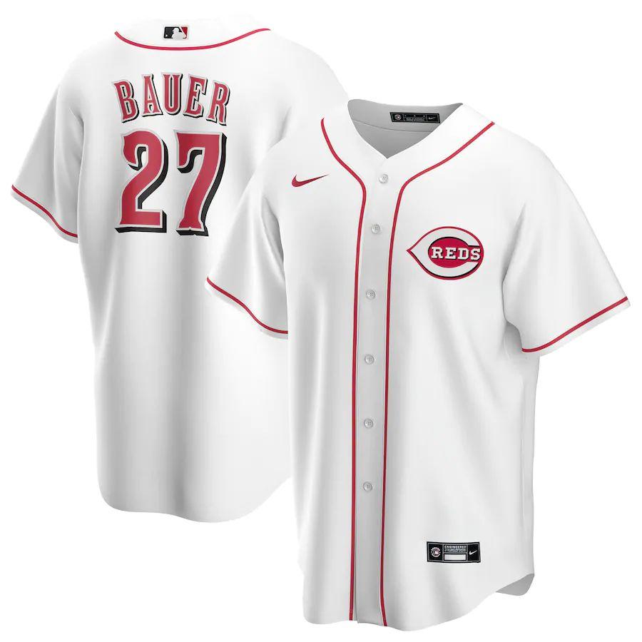 Men's Trevor Bauer White Home 2020 Player Team Jersey