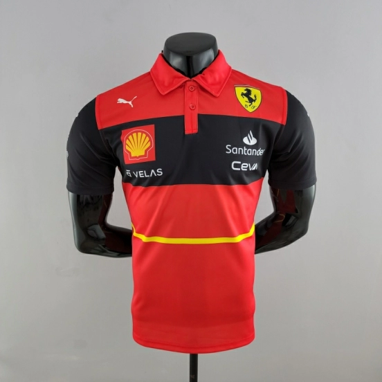 2022 F1 Ferrari Red/Yellow Polos #0006