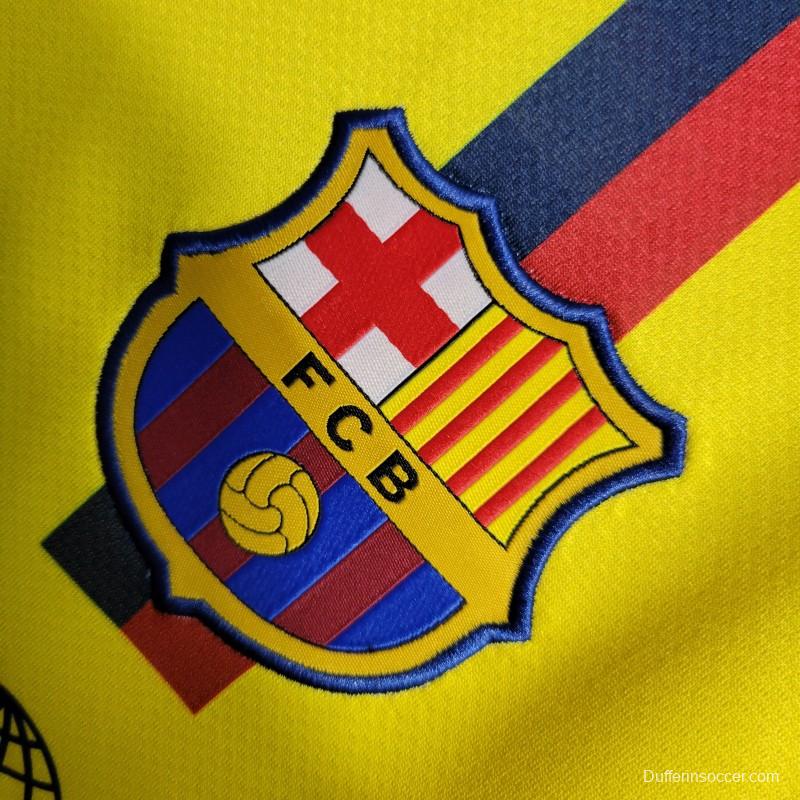 Retro 08/09 Barcelona Away Yellow Jersey