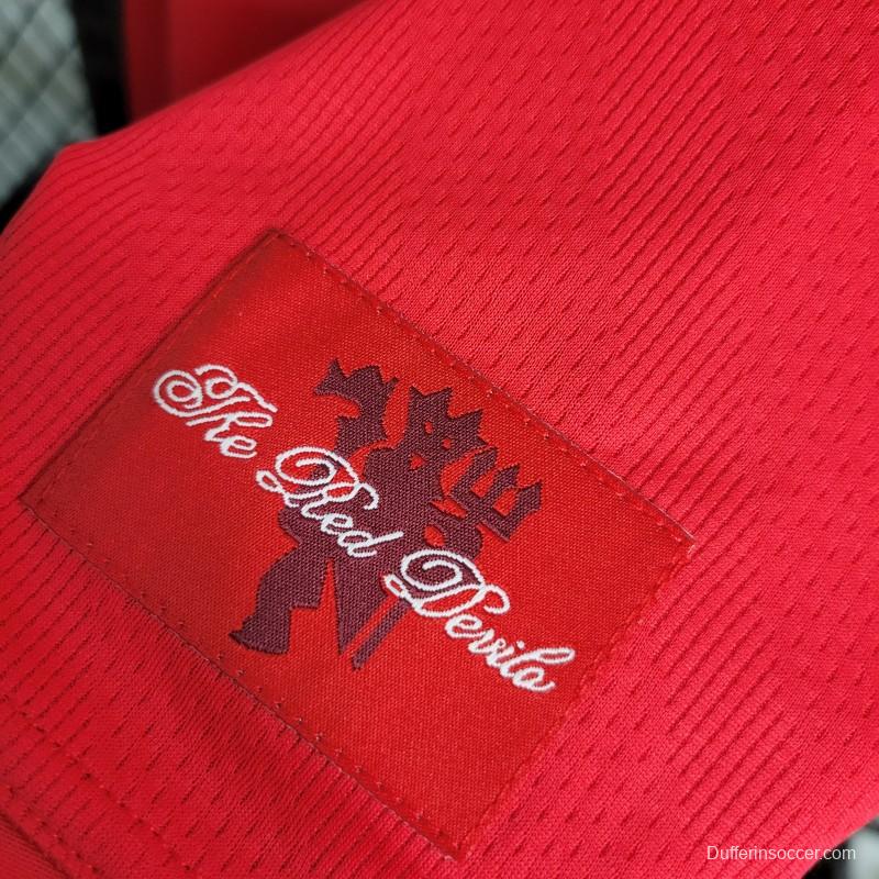 Retro Long Sleeve 07-08 Manchester United Home Premier League Jersey