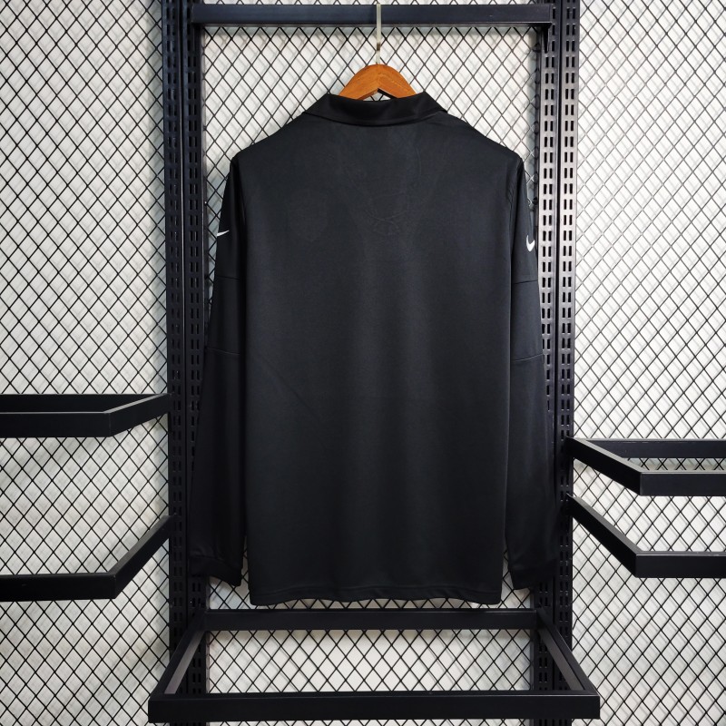 Retro 2004 Brazil Special Edition Black Long Sleeve Jersey