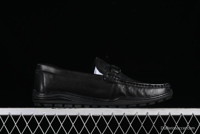 ECCO Soft Moc Series Loafers Men's British Slip-On Driving Shoes - 65707001001