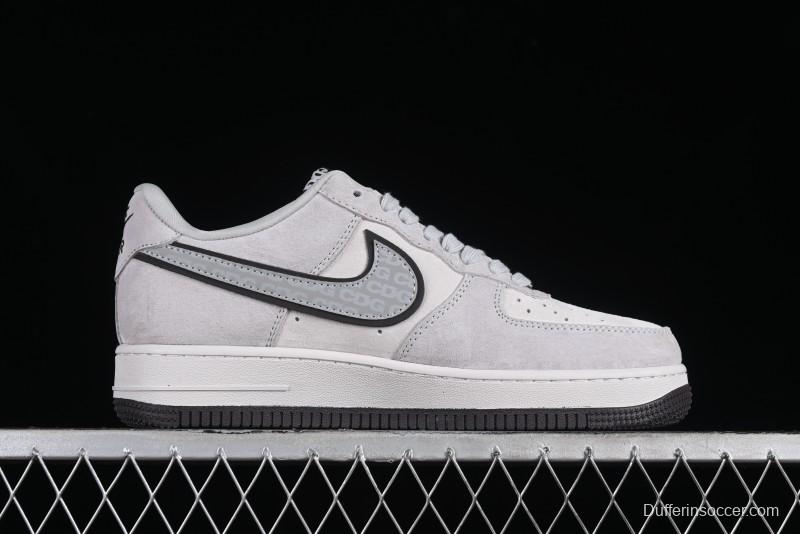 Nike Air Force 1'07 Low The North Face CDG Collaboration - Beige Grey Pigskin Low-Top Casual Sneakers - HD1968-015