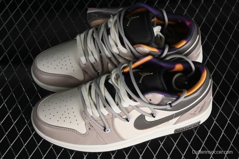 Nike Air Jordan 1 Low AJ1 Panda Prank Street Graffiti - Angel Demon Low Top Basketball Shoes - DQ8421-001