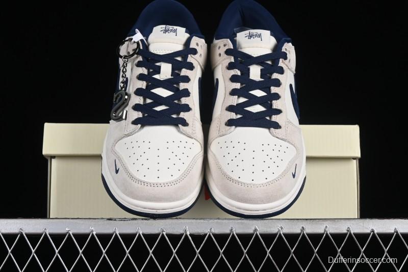 Stussy x Nike SB Dunk Low Collaboration Anniversary Edition Premium Customized Low-Top Casual Skate Shoes - DQ1098-339
