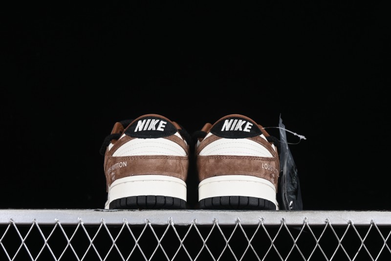 Nike SB Dunk Low LV Collaboration - Black Brown Fade Anniversary Custom Low-Top Casual Sneakers - SJ2068-233