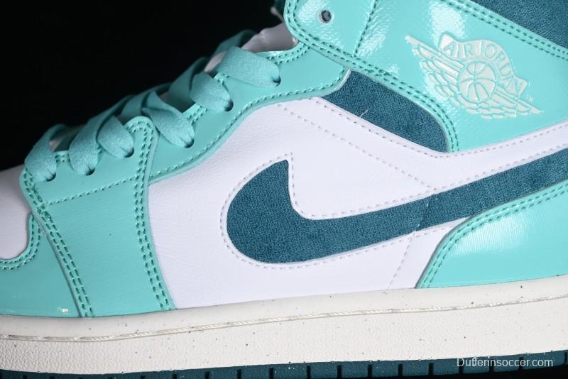 Nike Air Jordan 1 Mid "Bleached Turquoise" Casual Sneakers - DZ3745-300