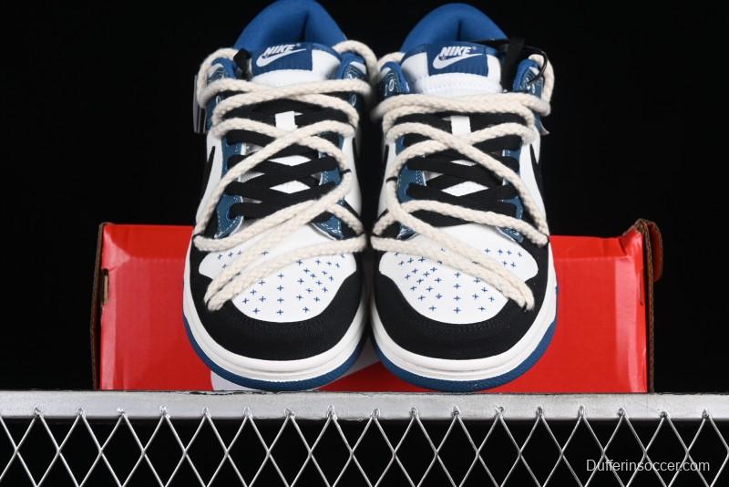 Nike Dunk Low High Street Style Ocean Protection Deconstructed SB Lace-Up Casual Skate Shoes - DV0834-101