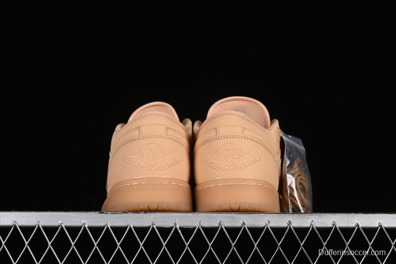 Nike Air Jordan 1 Low AJ1 Lifestyle Basketball Shoes in Warm Yellow with Gum Sole - FZ3972-294