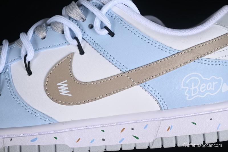 Nike Dunk Pure "Platinum" SB Low-Top Casual Sneakers with Dual Laces and Bear-Inspired Design - DV0831-101