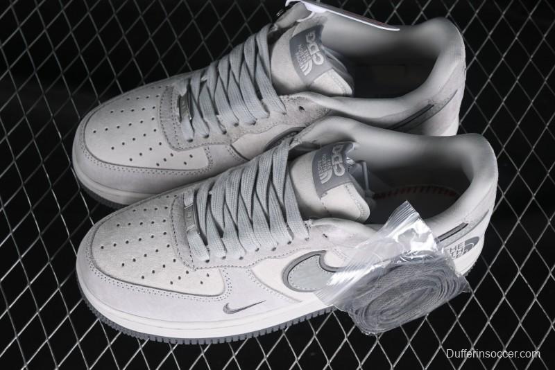 Nike Air Force 1 '07 Low The North Face CDG Collaboration - Light Grey Pigskin Low-Top Casual Sneakers - HD1968-016