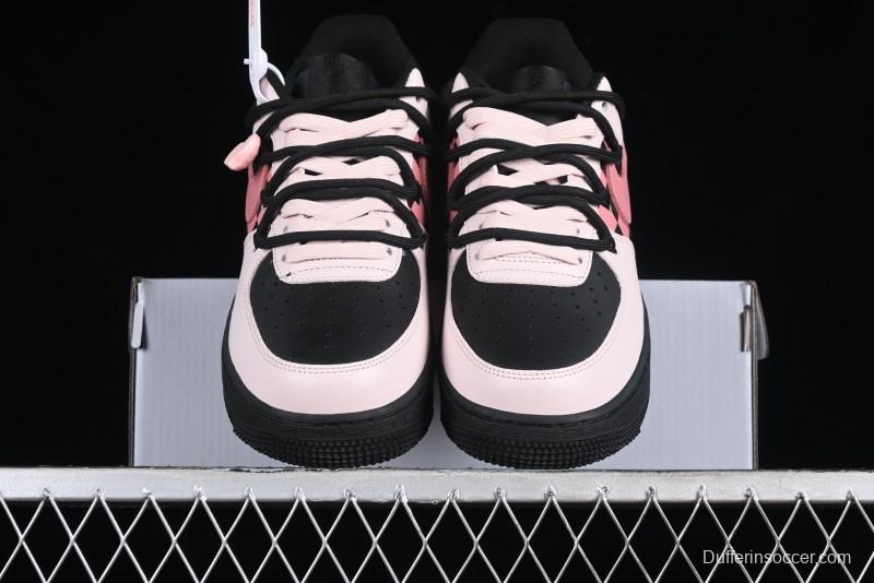 Nike Air Force 1 '07 Low Custom Anime Theme Black Sugar Heart Casual Sneakers with Lace-Up - ZH0316-012