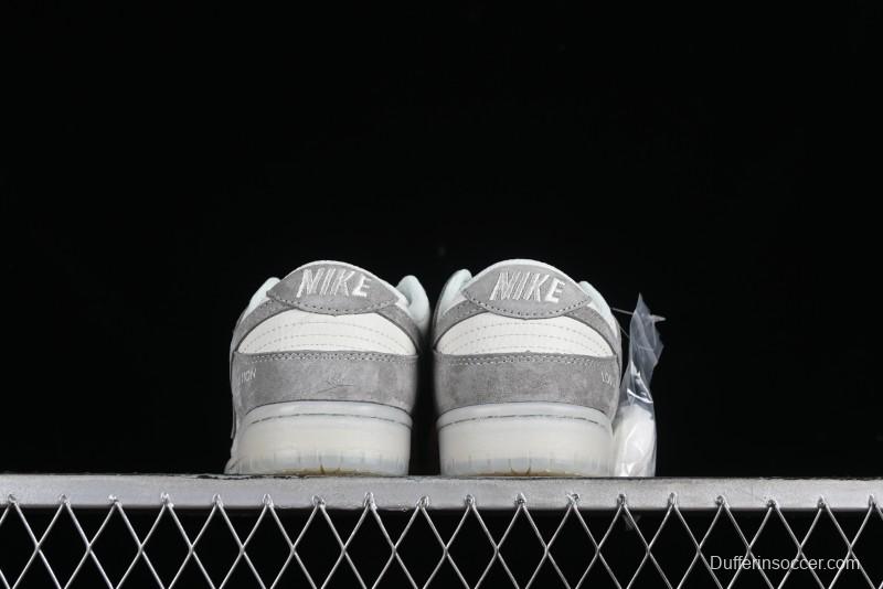 Nike SB Dunk Low LV Collaboration - Beige Grey Crystal Sole Night Light Anniversary High-End Custom Low-Top Casual Sneakers - CR8033-503