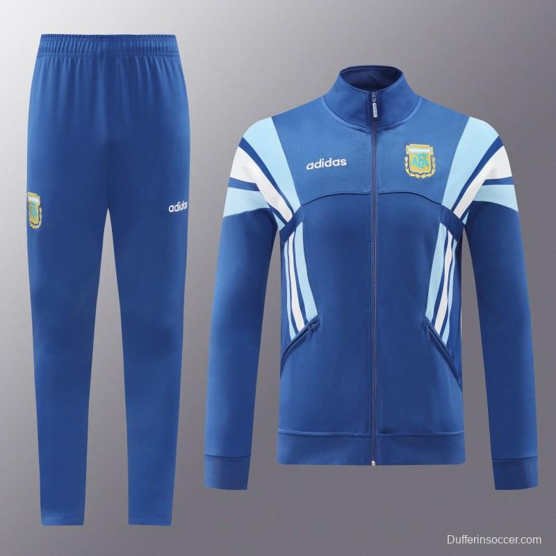 2024 Argentina Blue Full Zipper Jacket +Long Pants