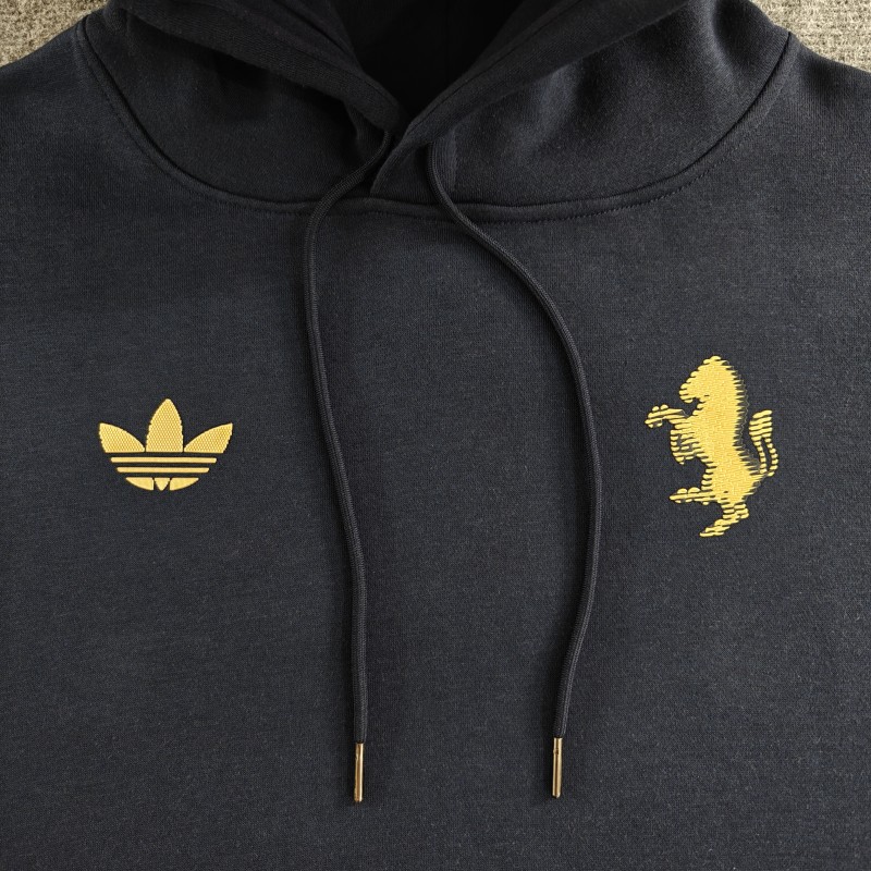 2024 Juventus Black/Navy/Grey/Beige/White Hoodie With Golden Badge