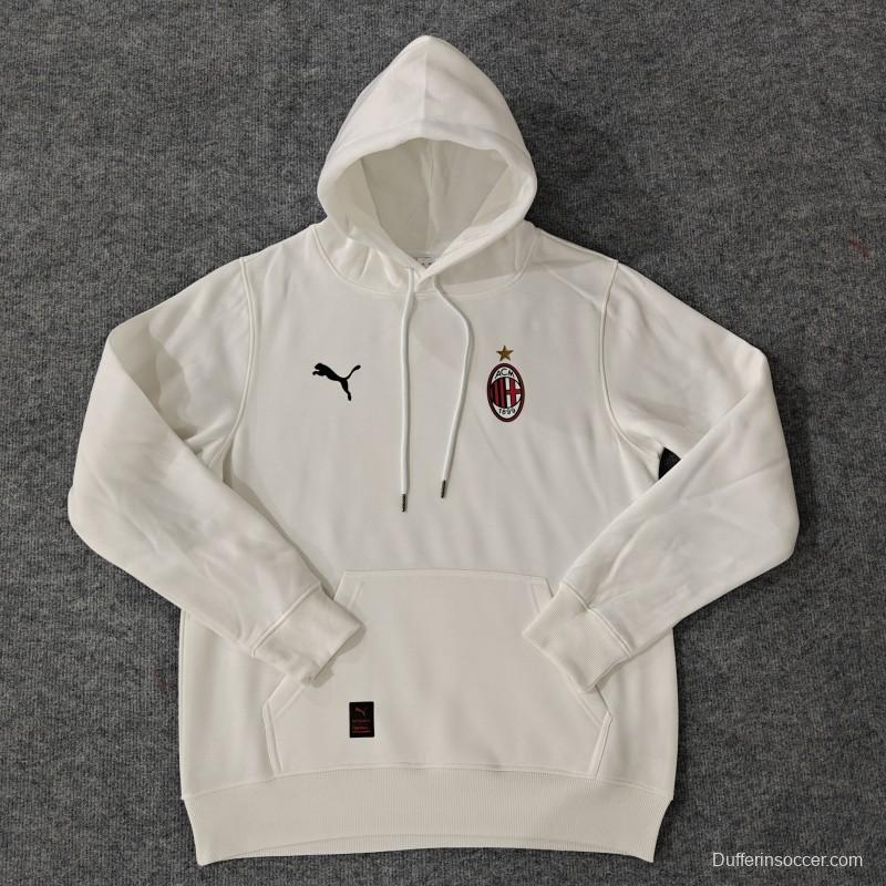 24/25 AC Milan Navy/Red/Black/Beige/Grey Hoodie WIth Black Badge