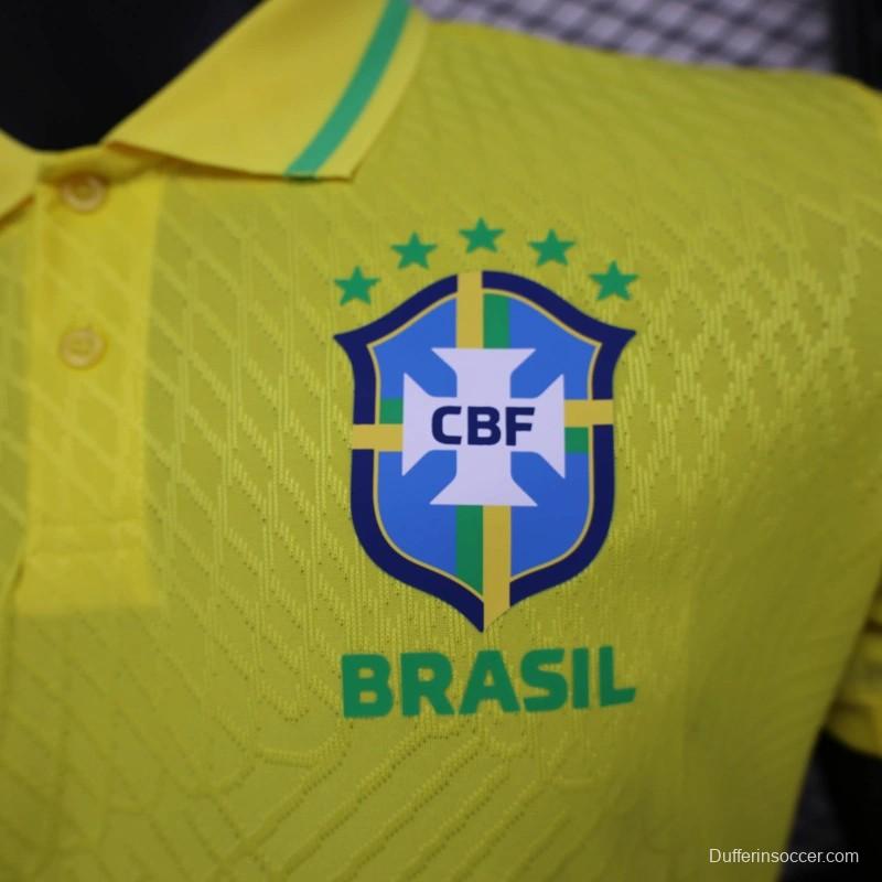25/26 Player Version Brazil POLO Yellow Jersey