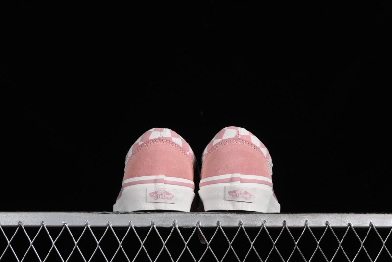 Vans Old Skool Reissue 136 Pink Checkerboard Low Top Retro Canvas Shoes - VN000MT6EBQ