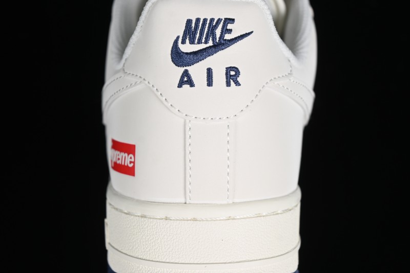 Nike Air Force 1 '07 Low Supreme Collaboration - White Blue Color Block Low-Top Casual Sneakers - XZ6188-001