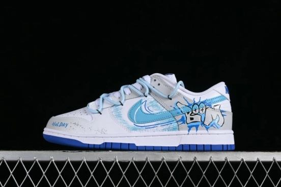 Nike Dunk Low Graffiti Deconstructed Style Casual Diary Gradient Splatter Letter SB Strap Low-Top Skate Shoes - DV0831-104