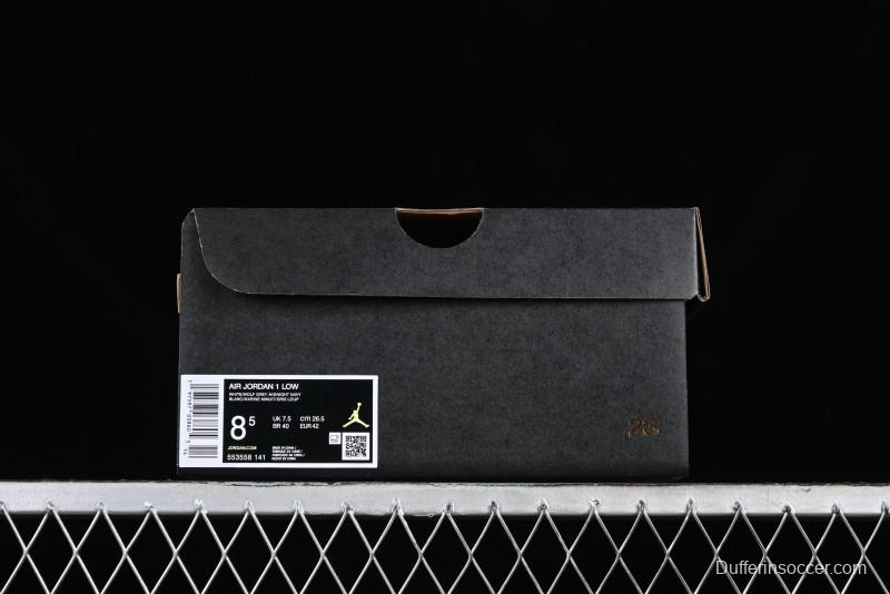 Nike Air Jordan 1 Low AJ1 White Blue Grey Low Top Lifestyle Basketball Shoes - 553558-141