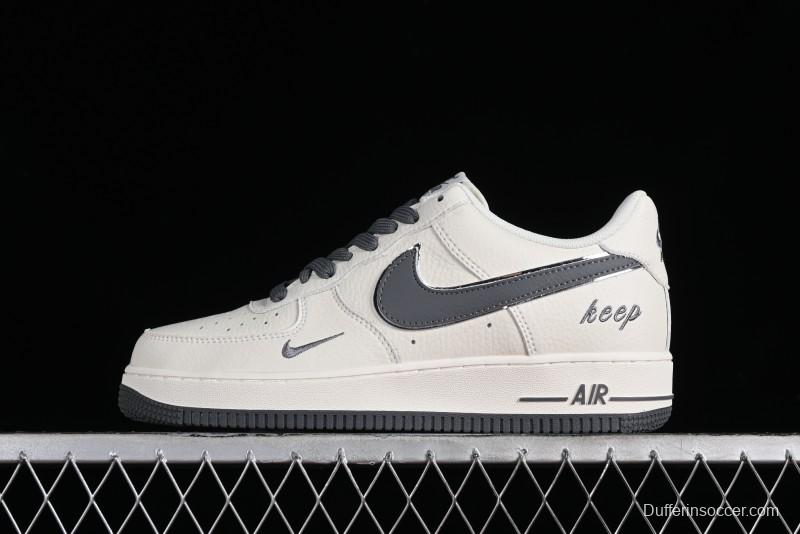 Nike Air Force 1'07 Low "Keep Fresh" Casual Sneakers in Dark Gray with Small Swoosh - BM2023-105