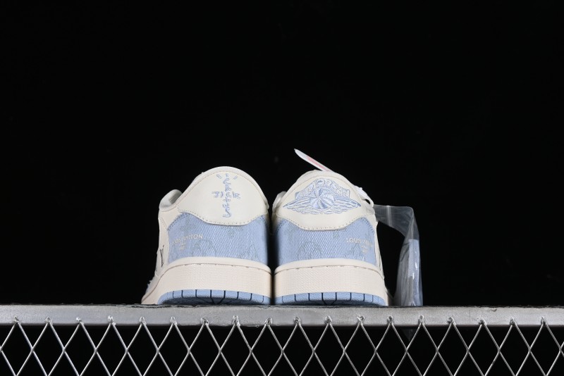 Nike Travis Scott x Fragment Design x Jordan Air Jordan 1 Low OG SP AJ1 LV Peacock Blue Low-top Casual Sneakers - LJ5188-003