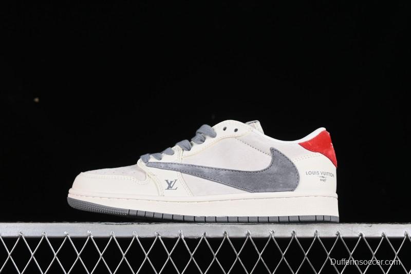 Nike Travis Scott x Fragment Design x Air Jordan 1 Low OG SP AJ1 LV Collaboration Casual Sneakers - XY2688-103