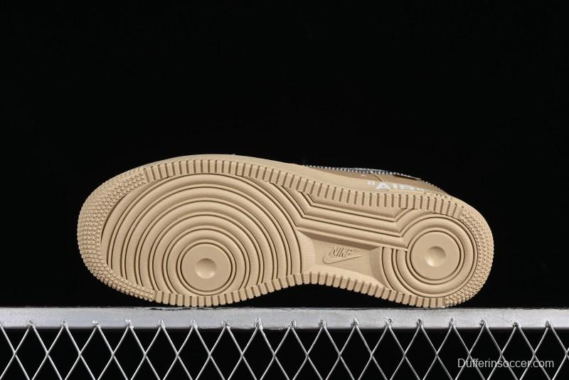Off-White x Nike Air Force 1 '07 Low "Metal Gold" Casual Sneakers - DX1419-900