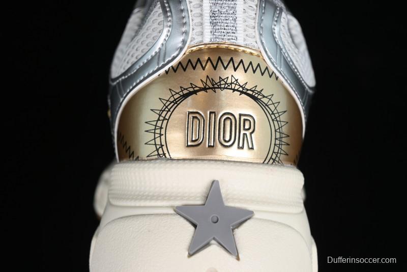 Dior Chrono Round Toe Lace-Up Lifestyle Casual Running Sneakers - 49G GOLDEN
