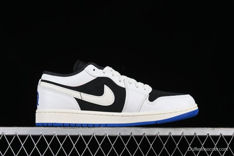 Nike Air Jordan 1 Low "Quai 54" Casual Sneakers in White Black Blue - HQ0764-001