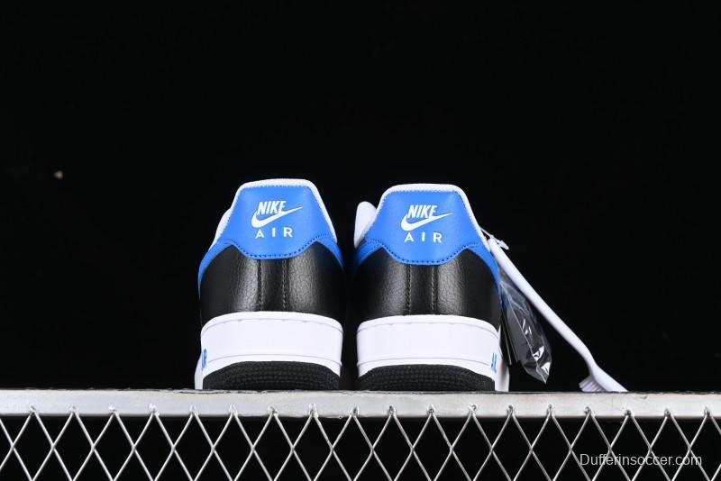 Nike Air Force 1 '07 Low White Black Blue Color Block Casual Sneakers - FN8008-001