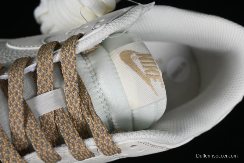 Nike SB Dunk Low Collaboration Three Swooshes Beige Gold Colorway Low-Top Casual Skateboarding Shoes - NK5639-326