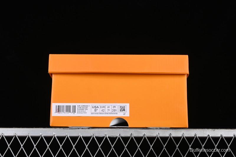 Nike Travis Scott x Fragment Design x Air Jordan 1 Low OG SP AJ1 LV Collaboration Light Blue Violent Bear Low-top Casual Sneakers - SJ2068-100