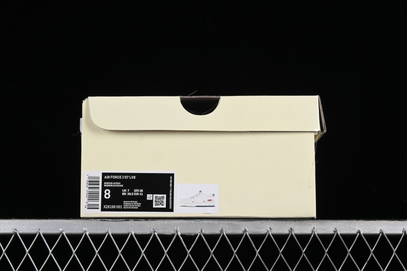 Nike Air Force 1 '07 Low Supreme Collaboration - White Blue Color Block Low-Top Casual Sneakers - XZ6188-001