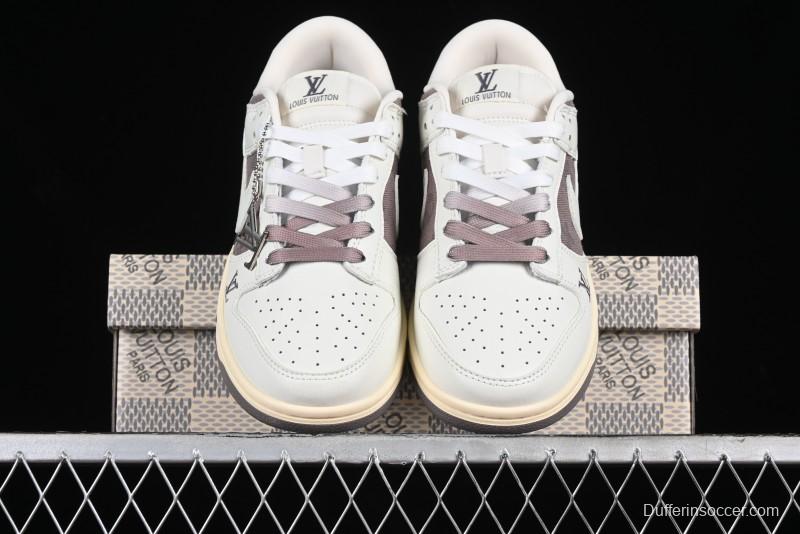 Nike SB Dunk Low LV Collaboration - Denim Patchwork Anniversary High-End Custom Low-Top Casual Sneakers - JH8310-956