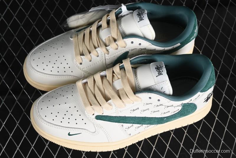 Nike Travis Scott x Fragment Design x Air Jordan 1 Low OG SP AJ1 Retro Sneakers with Unique Collaboration Details - YQ2088-669
