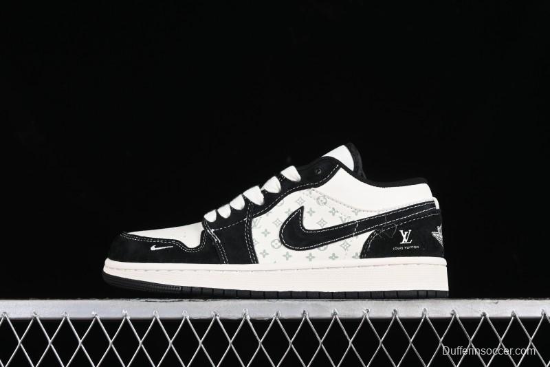 Nike Air Jordan 1 Low LV Collaboration - Black Warrior Custom High-End Basketball Shoes - SJ9950-007