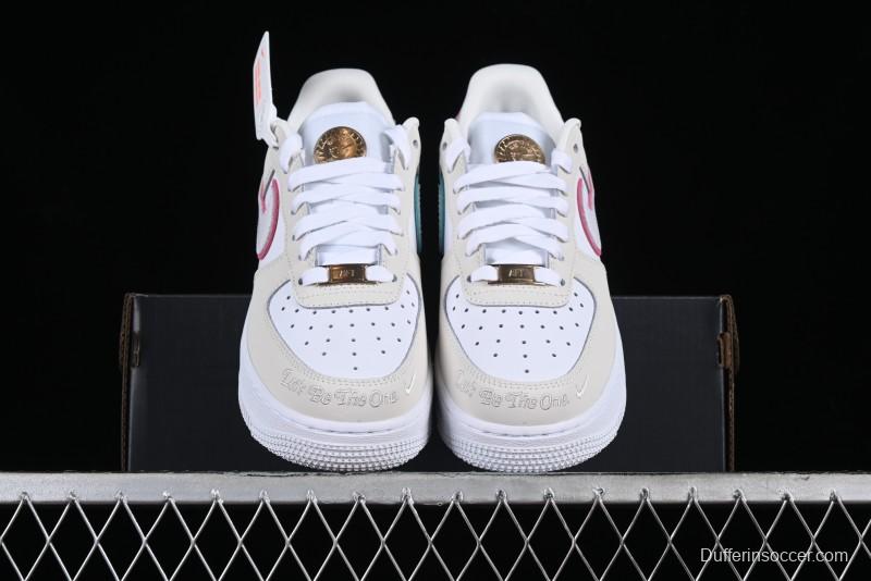 Nike Air Force 1 '07 Low Grey White Pink Casual Sneakers - HM3694-011