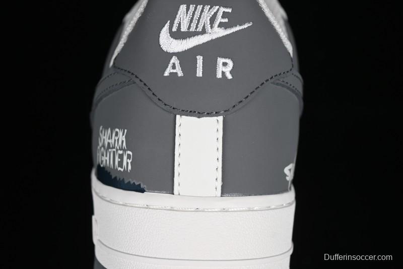 Nike Air Force 1 '07 Low "SHARK" Casual Sneakers with Full-Length Air Cushion - DB3301-220