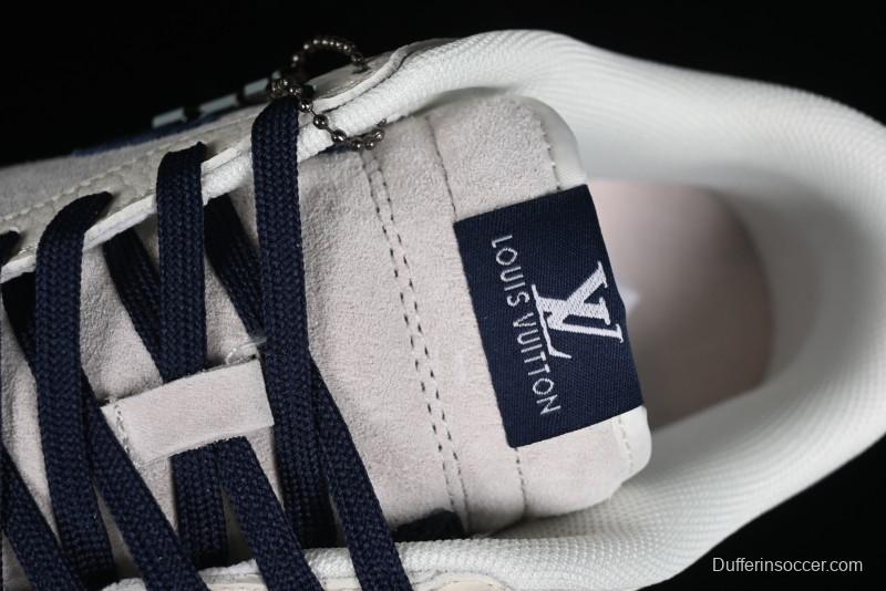 Nike SB Dunk Low LV Collaboration - Suede Navy Blue Anniversary High-End Custom Low-Top Casual Sneakers - FC1688-134