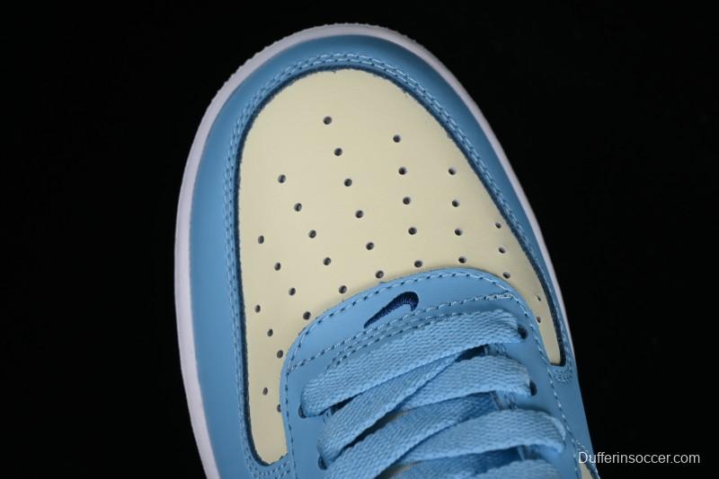 Nike Air Force 1 '07 Low White Blue Color Blocking Casual Sneakers - HF4837-407