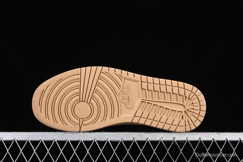 Nike Travis Scott x Fragment Design x Jordan Air Jordan 1 Low OG SP AJ1 LV Khaki Denim Casual Sneakers - SJ2068-009