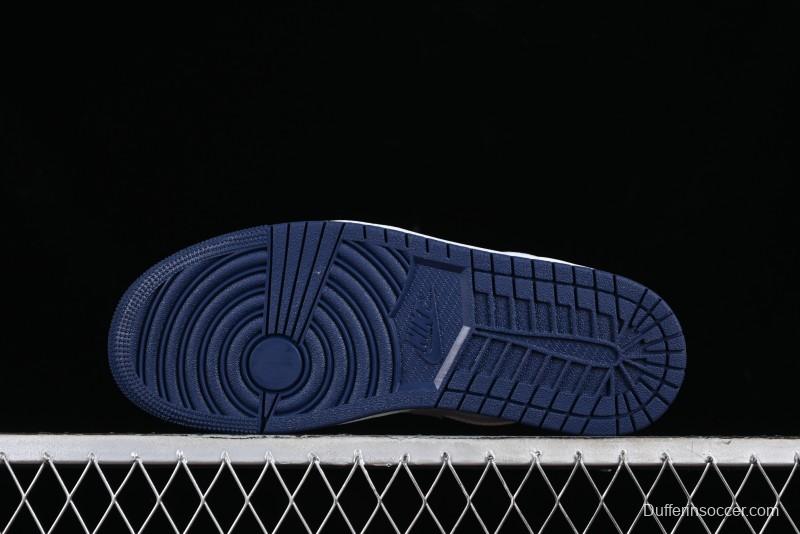 Nike Air Jordan 1 Low AJ1 White Blue Grey Low Top Lifestyle Basketball Shoes - 553558-141