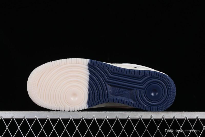 Nike Air Force 1 '07 Low Supreme Collaboration - White Blue Color Block Low-Top Casual Sneakers - XZ6188-001