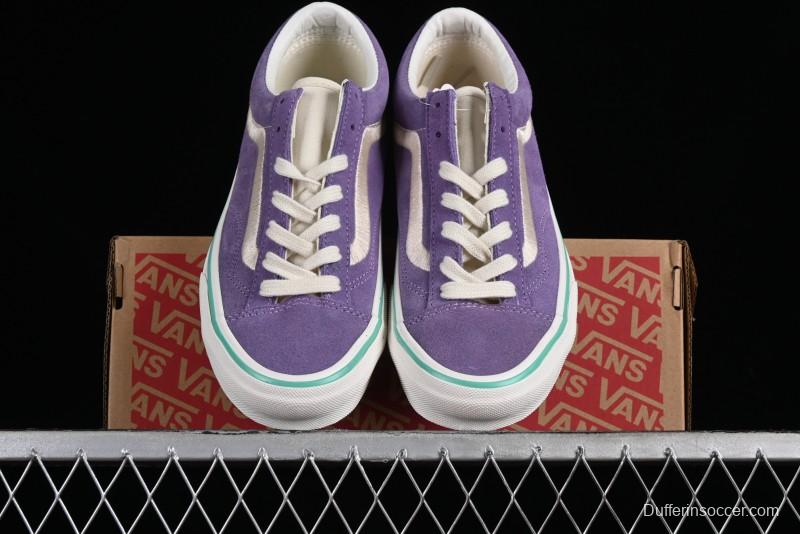 Vans Style 36 Low-Top Skate Shoes with Purple Embroidery - VN000CRPGRN
