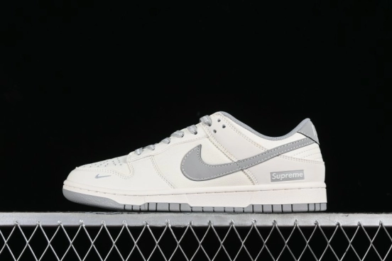 Nike SB Dunk Low Supreme Collaboration - Beige Canvas Anniversary High-End Custom Low-Top Casual Skate Shoes - BB6698-514