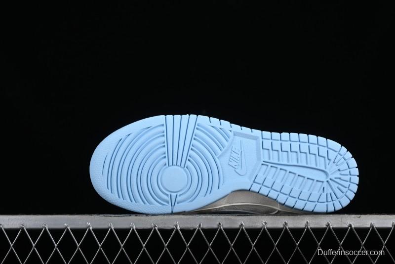 Nike SB Dunk Low Gucci Collaboration - Beige & Light Blue Crochet Fabric Anniversary High-End Custom Low-Top Casual Skate Shoes - DQ1098-376