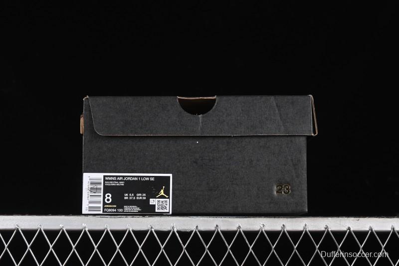 Nike Air Jordan 1 Low Retro Casual Sneakers with Smooth Leather and Suede - FQ8094-100