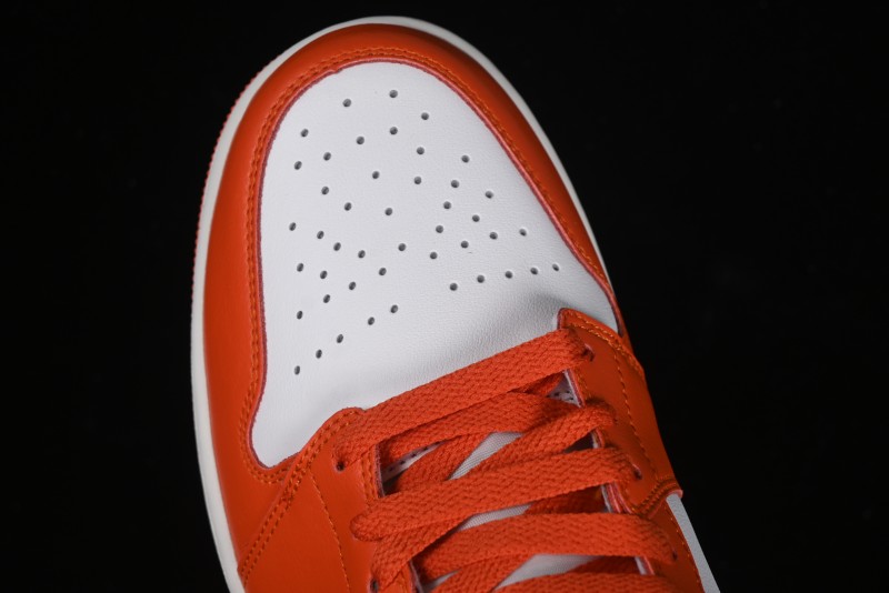 Nike Air Jordan 1 Mid Basketball Shoes in White and Orange Colorway - BQ6472-108